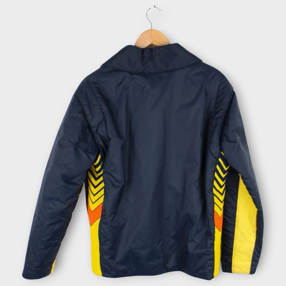 Vintage White Stag‎ Ski Jacket Blue Yellow Chevron Stripe 80s Retro Size M - Picture 5 of 6